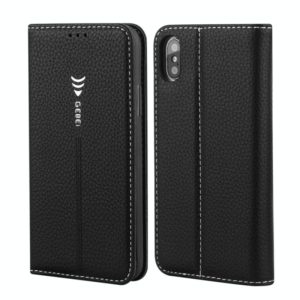 For iPhone XS Max GEBEI PU+TPU Horizontal Flip Protective Case with Holder & Card Slots(Black) (GEBEI) (OEM)