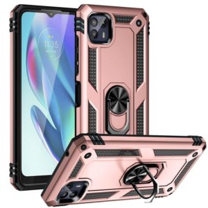 For Motorola Moto G50 5G Shockproof TPU + PC Protective Phone Case with 360 Degree Rotating Holder(Rose Gold) (OEM)