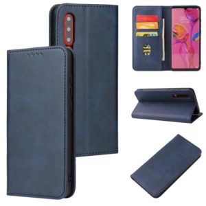 For Huawei P30 Calf Texture Magnetic Horizontal Flip Leather Case with Holder & Card Slots & Wallet(Blue) (OEM)