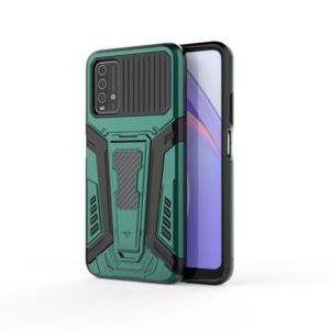 For Xiaomi Redmi Note 9 4G War Chariot Series Armor All-inclusive Shockproof PC + TPU Protective Case with Invisible Holder(Green) (OEM)