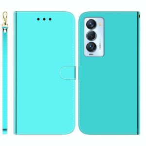 For Tecno Camon 18 Premier Imitated Mirror Surface Horizontal Flip Leather Phone Case(Mint Green) (OEM)