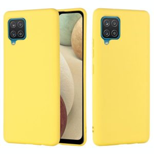 For Samsung Galaxy A22 4G Solid Color Liquid Silicone Dropproof Full Coverage Protective Case(Yellow) (OEM)