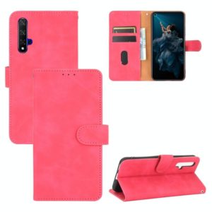 For Huawei Honor 20 / nova 5T Solid Color Skin Feel Magnetic Buckle Horizontal Flip Calf Texture PU Leather Case with Holder & Card Slots & Wallet(Rose Red) (OEM)