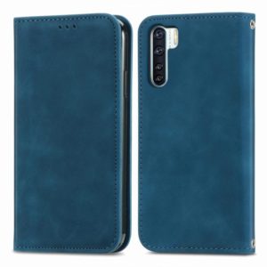 Retro Skin Feel Business Magnetic Horizontal Flip Leather Case With Holder & Card Slots & Wallet & Photo Frame For OPPO F15(Blue) (OEM)