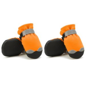 Pet Waterproof Non-Slip Wear-Resistant Snow Boots Four Seasons Dog Shoes, Size: 2(Orange) (OEM)