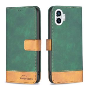 For Nothing Phone 1 BF11 Color Matching Skin Feel Leather Phone Case(Green) (OEM)