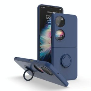 For Huawei P50 Pocket Ring Holder PC Phone Case(Blue) (OEM)