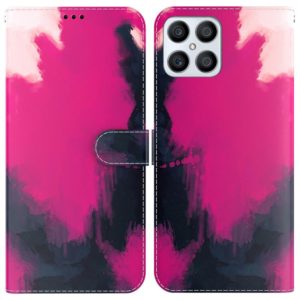 For Honor X8 Watercolor Pattern Horizontal Flip Leather Phone Case(Berry Color) (OEM)