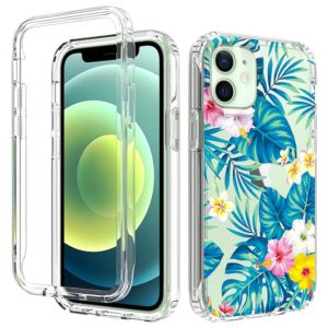 For iPhone 12 mini 2 in 1 High Transparent Painted Shockproof PC + TPU Protective Case (Banana Leaf) (OEM)