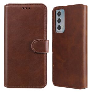 For Motorola Moto Edge 20 Classic Calf Texture Horizontal Flip Phone Leather Case(Brown) (OEM)