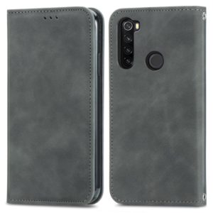 For Xiaomi Redmi Note 8 Retro Skin Feel Business Magnetic Horizontal Flip Leather Case With Holder & Card Slots & Wallet & Photo Frame(Gray) (OEM)