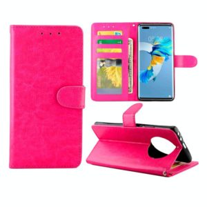 For Huawei Mate40 Pro/Mate40 Pro+ Crazy Horse Texture Leather Horizontal Flip Protective Case with Holder & Card Slots & Wallet & Photo Frame(Rose Red) (OEM)