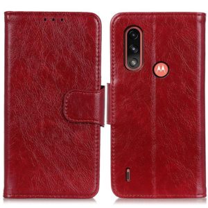 For Motorola Moto E7 Power (2021) Nappa Texture Horizontal Flip Leather Case with Holder & Card Slots & Wallet(Red) (OEM)