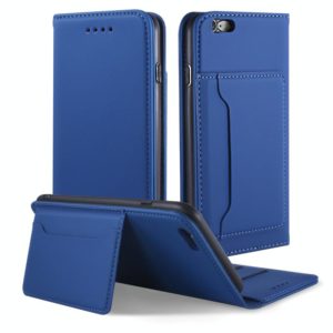 For iPhone 6 / 6s Strong Magnetism Shockproof Horizontal Flip Liquid Feel Leather Case with Holder & Card Slots & Wallet(Blue) (OEM)