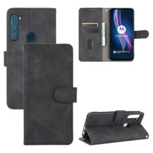For Motorola Moto One Fusion Plus Solid Color Skin Feel Magnetic Buckle Horizontal Flip Calf Texture PU Leather Case with Holder & Card Slots & Wallet(Black) (OEM)