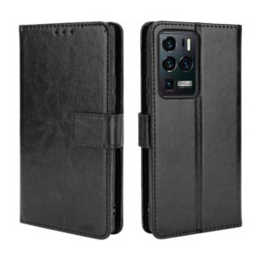 For ZTE Axon 30 Ultra 5G Crazy Horse Texture Horizontal Flip Leather Case with Holder & Card Slots & Lanyard(Black) (OEM)