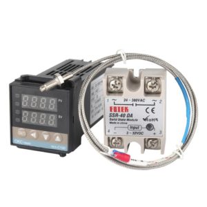 REX-C100 Thermostat + Thermocouple + SSR-10 DA Solid State Module Intelligent Temperature Control Kit (OEM)