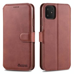 For iPhone 11 AZNS Calf Texture Magnetic Horizontal Flip PU Leather Case with Holder & Card Slots & Photo Frame(Brown) (AZNS) (OEM)
