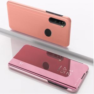 For Motorola G8 Plus Plated Mirror Horizontal Flip Leather with Stand Mobile Phone Holster(Rose Gold) (OEM)