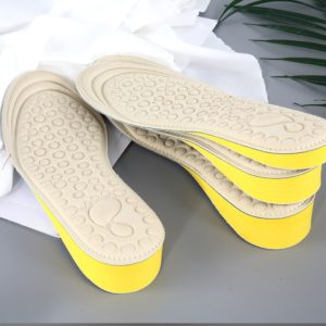 2 Pairs Massage Inner Heightening Insoles Men and Women EVA Breathable Sports Heightening Shoes Full Pad, Size: 37-38(Beige 1.5cm) (OEM)