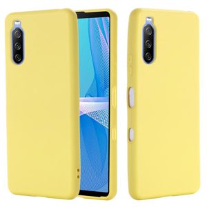 For Sony Xperia 10 III Pure Color Liquid Silicone Shockproof Full Coverage Case(Yellow) (OEM)