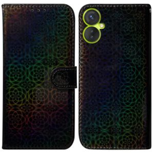 For Tecno Spark 9 Pro Colorful Magnetic Buckle Leather Phone Case(Black) (OEM)