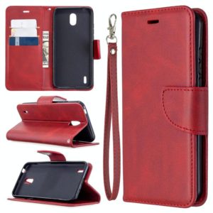 For Nokia 1.3 Retro Lambskin Texture Pure Color Horizontal Flip PU Leather Case with Holder & Card Slots & Wallet & Lanyard(Red) (OEM)