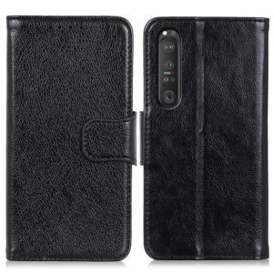 For Sony Xperia 1 III Nappa Texture Horizontal Flip Leather Case with Holder & Card Slots & Wallet(Black) (OEM)