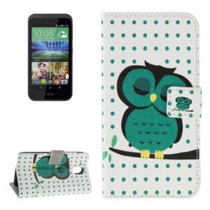 For HTC Desire 526G Owl Deep in Thought Pattern Horizontal Flip Leather Case with Holder & Card Slots & Wallet (OEM)