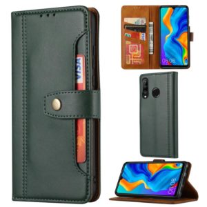 For Huawei P30 Lite Calf Texture Double Fold Clasp Horizontal Flip Leather Case with Photo Frame & Holder & Card Slots & Wallet(Green) (OEM)