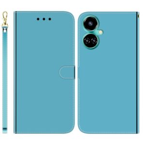 For Tecno Camon 19 Imitated Mirror Surface Horizontal Flip Leather Phone Case(Blue) (OEM)