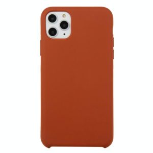 For iPhone 11 Pro Max Solid Color Solid Silicone Shockproof Case(Saddle Brown) (OEM)