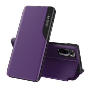 For Xiaomi Redmi Note 10 Pro Attraction Flip Holder Leather Phone Case(Purple) (OEM)