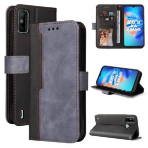 Business Stitching-Color Horizontal Flip PU Leather Case with Holder & Card Slots & Photo Frame For Tecno Spark 6 Go(Gray) (OEM)