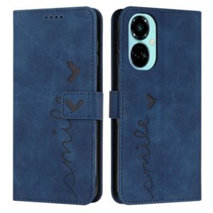 For Tecno Camon 19 Pro 5G Skin Feel Heart Pattern Leather Phone Case(Blue) (OEM)