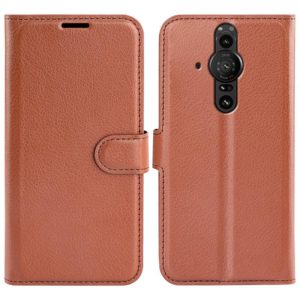 For Sony Xperia Pro-I Litchi Texture Horizontal Flip Protective Case with Holder & Card Slots & Wallet(Brown) (OEM)