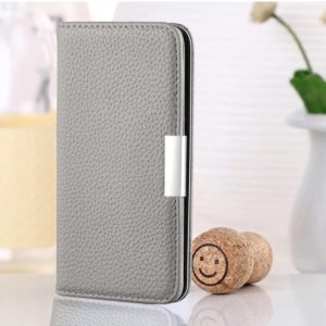 For Huawei P30 Lite Litchi Texture Horizontal Flip Leather Case with Holder & Card Slots(Grey) (OEM)