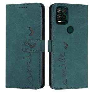 For Motorola Moto G Stylus 2021 5G Skin Feel Heart Pattern Leather Phone Case(Green) (OEM)