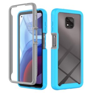 For Motorola Moto G Power(2021) Starry Sky Solid Color Series Shockproof PC + TPU Case with PET Film(Sky Blue) (OEM)
