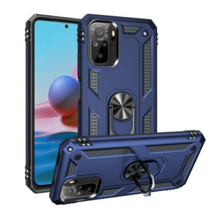 For Xiaomi Redmi Note 10 / Note 10S Shockproof TPU + PC Protective Case with 360 Degree Rotating Holder(Blue) (OEM)