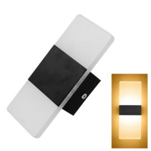 Right Angle Black LED Bedroom Bedside Wall Aisle Balcony Wall Lamp, Size:14×6cm(Warm Light) (OEM)