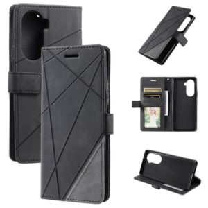 For Honor 60 Skin Feel Splicing Leather Phone Case(Black) (OEM)