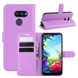 For LG K40S Litchi Texture Horizontal Flip Leather Case with Wallet & Holder & Card Slots(Purple) (OEM)