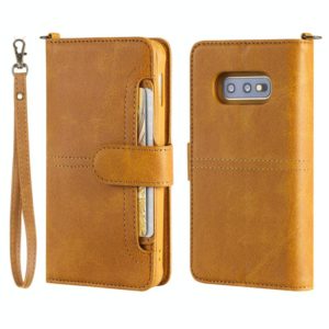For Galaxy S10e Multifunctional Detachable Magnetic Horizontal Flip Leather Case with Card Slots & Holder & Wallet & Photo Frame(Brown) (OEM)