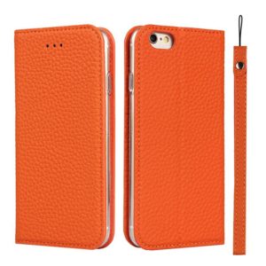 Litchi Genuine Leather Phone Case For iPhone 6 & 6s(Orange) (OEM)