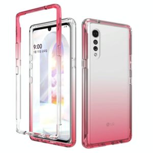 For LG Velvet Shockproof High Transparency Two-color Gradual Change PC+TPU Candy Colors Phone Protective Case(Red) (OEM)