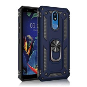 For LG K40 Shockproof TPU + PC Protective Case with 360 Degree Rotating Holder(Blue) (OEM)