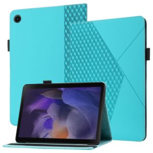 For Samsung Galaxy Tab A8 10.5 2021 X200/X205 Rhombus Skin Feel Horizontal Flip Tablet Leather Case with Card Slots & Holder(Lake Blue) (OEM)