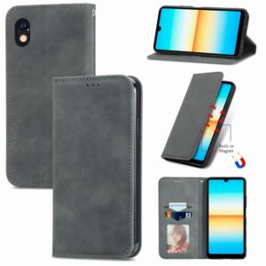 For Sony Xperia Ace III Retro Skin Feel Magnetic Leather Phone Case(Grey) (OEM)