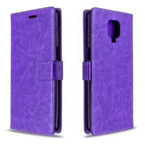 For Xiaomi Redmi Note9 Pro/Redmi Note 9s Crazy Horse Texture Horizontal Flip Leather Case with Holder & Card Slots & Wallet & Photo Frame(Purple) (OEM)